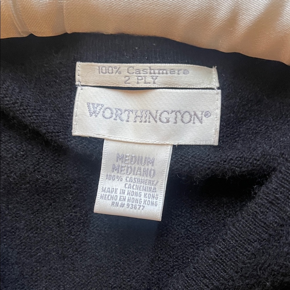 Cashmere Black V-Neck Button Cardigan - Picture 3 of 4